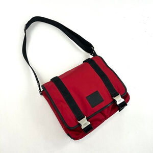 2012 Coach red and black nylon messenger bag